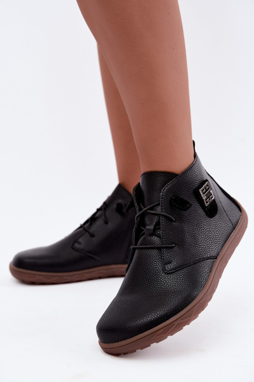 Leder Damen Schuhe Barefoot, schwarz Sireya