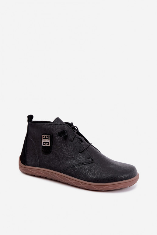 Leder Damen Schuhe Barefoot, schwarz Sireya