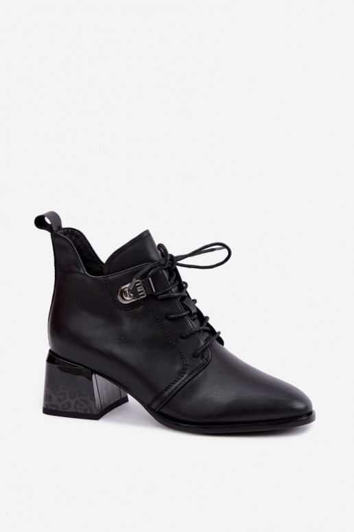 Wärmende Leder Damen Stiefeletten Klocke, schwarz Pirelia