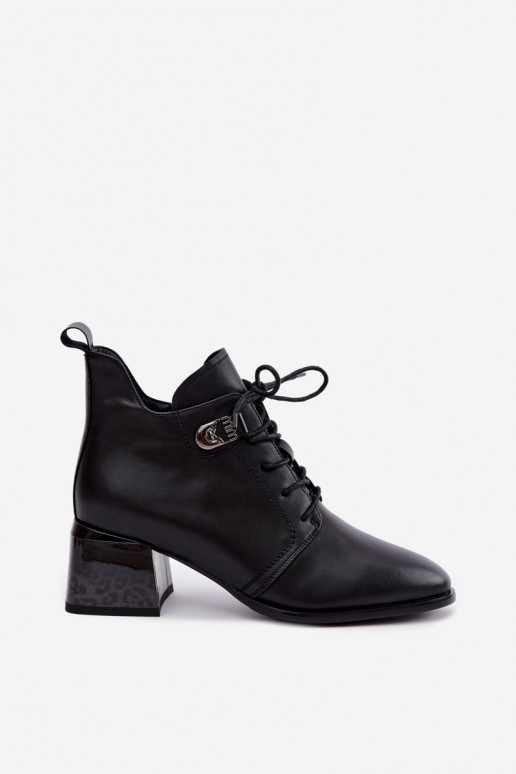 Wärmende Leder Damen Stiefeletten Klocke, schwarz Pirelia