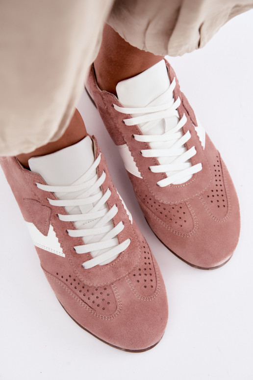 Kunstveloursleder Sneakers Zazoo N1412, rosa