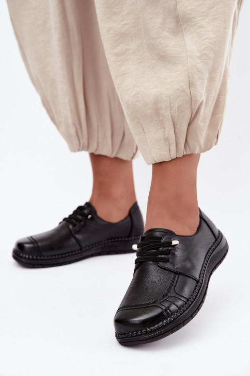Damen Schuhe aus Naturleder Vinceza 107240 in schwarzer Farbe