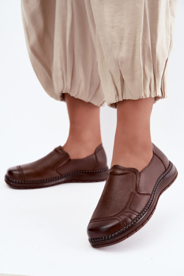 Damen Leder Slipper Vinceza 107241 in brauner Farbe 2