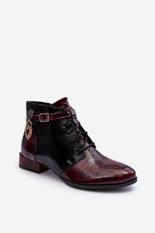 Bordeauxfarbene Damen-Stiefeletten Avalynė Tai turiciejka 5743A-23