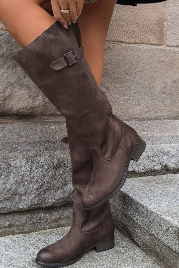 Damenstiefel mit breiten Absätzen mit Schnallen CzekoladoZue Farela