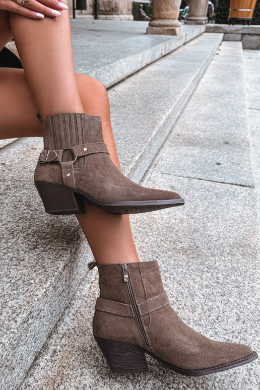 Wildleder Cowboy-Stiefel, warm, braun Fariah
