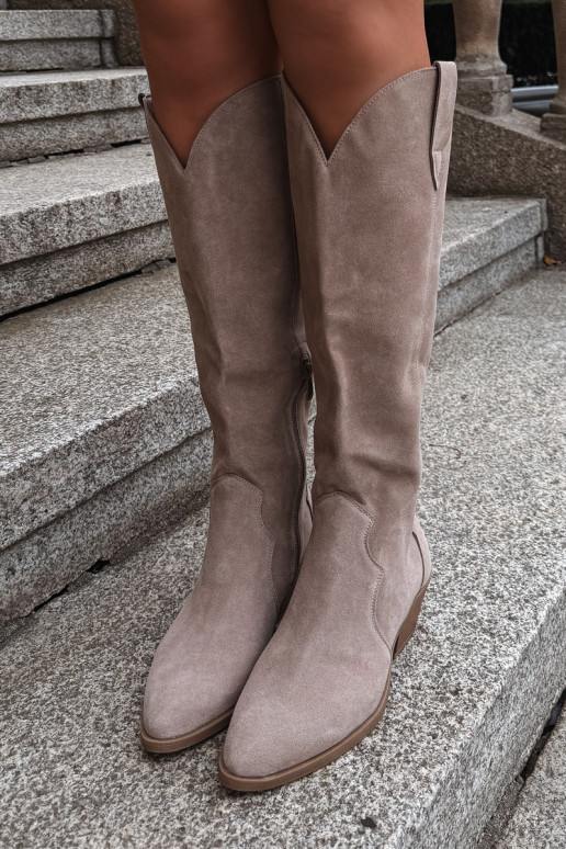 Wildleder Cowboy-Stiefel, sandfarben Medira