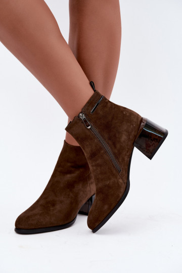 Lurelia braune Kunstveloursleder Stiefeletten 2
