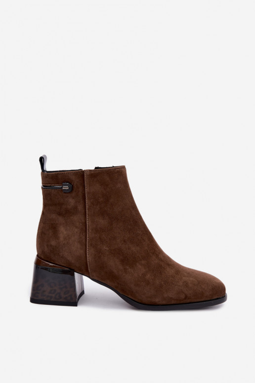 Lurelia braune Kunstveloursleder Stiefeletten