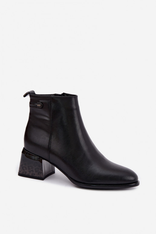 Lurelia schwarze Lederstiefeletten