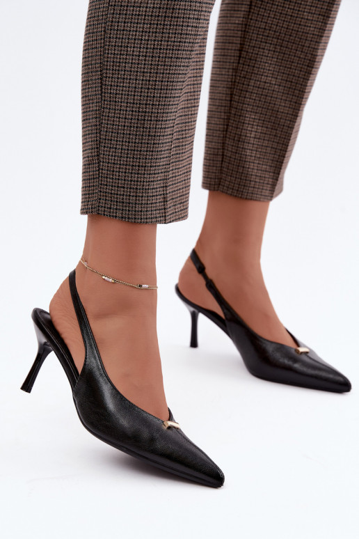 Inessae schwarze High Heels mit dekorativen Details