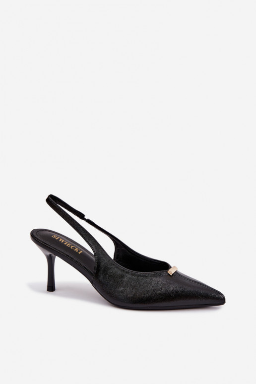 Inessae schwarze High Heels mit dekorativen Details
