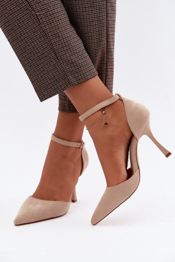 Faux-Suede-Schuhe mit Riemen in Sandfarbe Ladessa 2