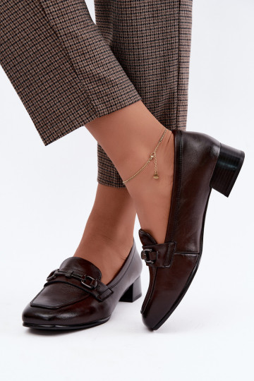 Faux-Leder-Schuhe mit Ornamenten Vinceza 39978 in Schokoladenfarbe 2