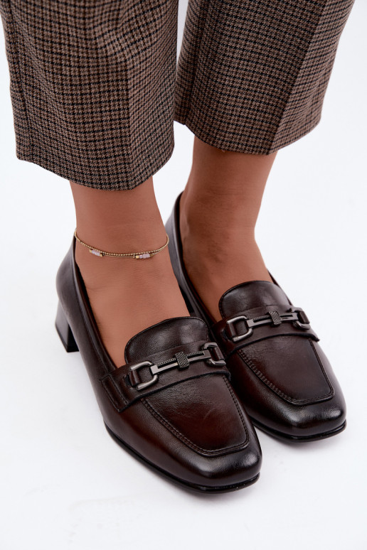 Faux-Leder-Schuhe mit Ornamenten Vinceza 39978 in Schokoladenfarbe