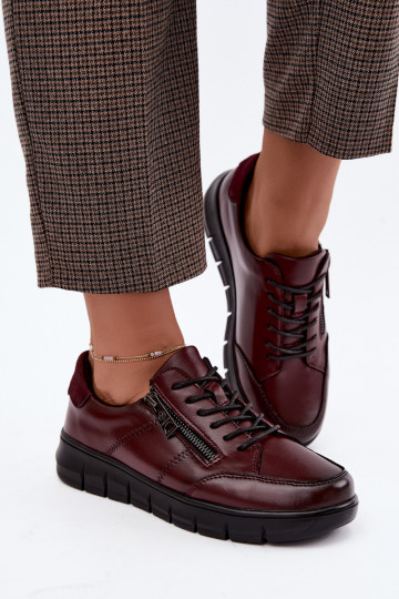 Faux-Leder-Schuhe Vinceza 13130 in Bordeauxfarbe