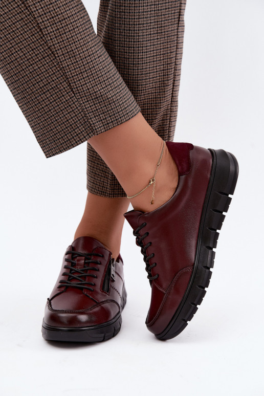 Faux-Leder-Schuhe Vinceza 13130 in Bordeauxfarbe