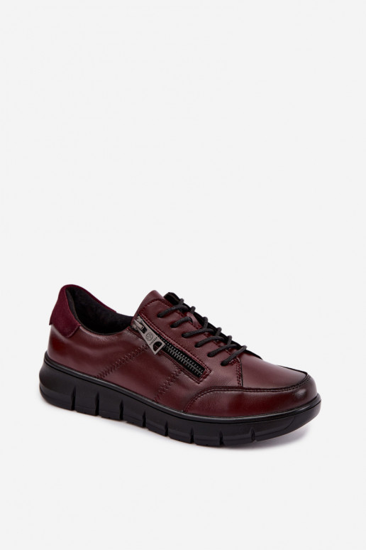 Faux-Leder-Schuhe Vinceza 13130 in Bordeauxfarbe