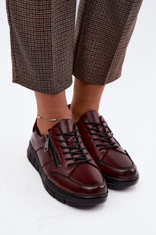 Faux-Leder-Schuhe Vinceza 13130 in Bordeauxfarbe