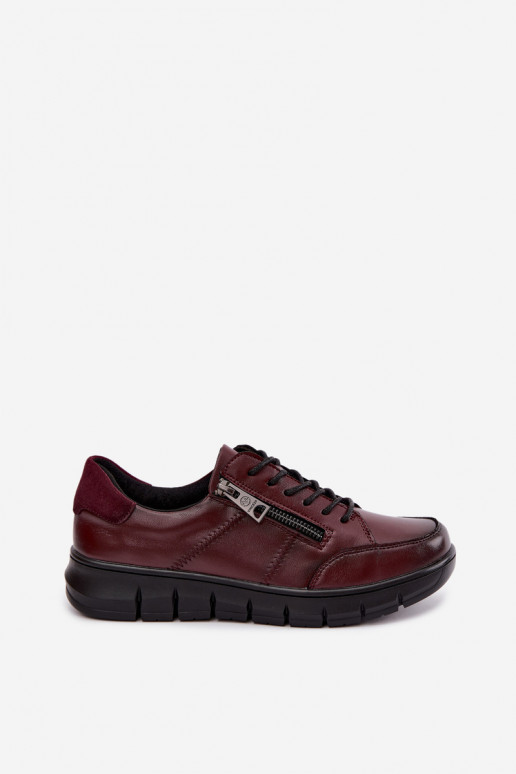 Faux-Leder-Schuhe Vinceza 13130 in Bordeauxfarbe