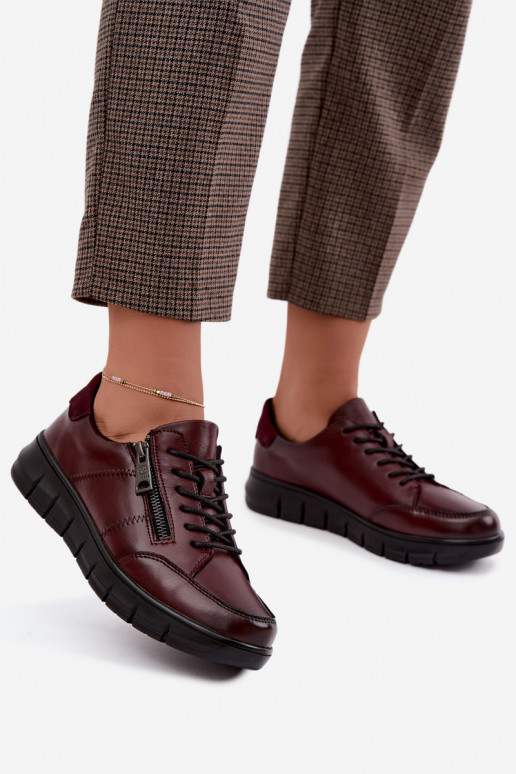 Faux-Leder-Schuhe Vinceza 13130 in Bordeauxfarbe