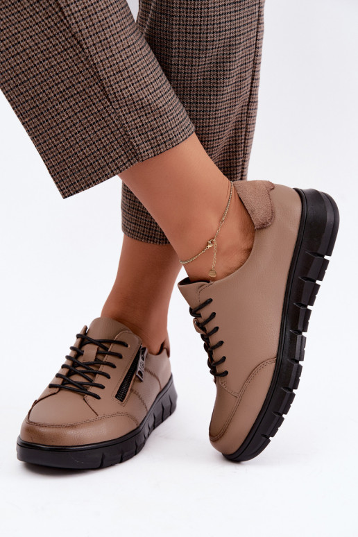 Faux-Leder-Schuhe Vinceza 13130 in Sandfarbe