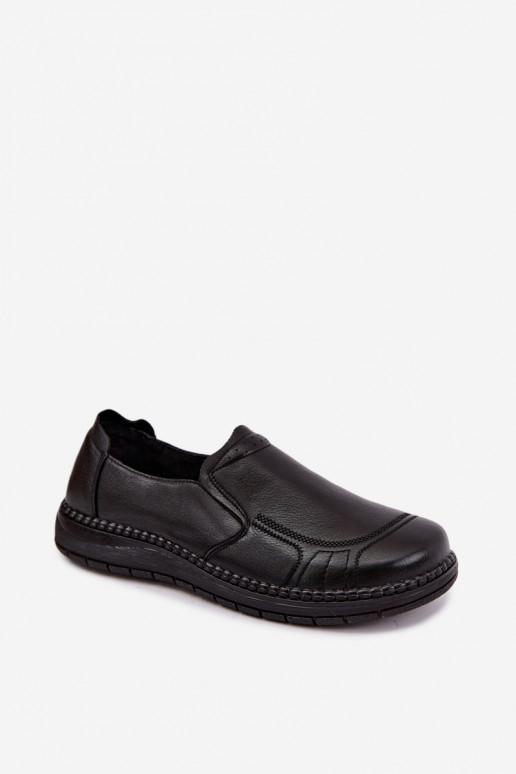 Faux-Leder-Slipper Vinceza 107241 in schwarzer Farbe