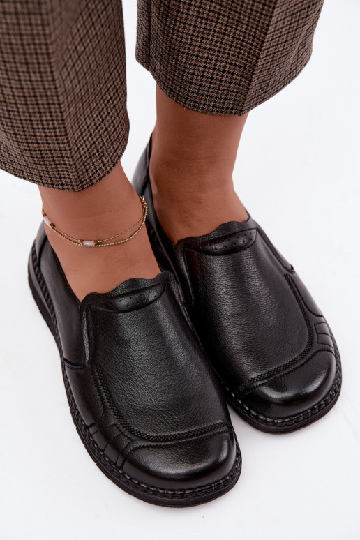 Faux-Leder-Slipper Vinceza 107241 in schwarzer Farbe