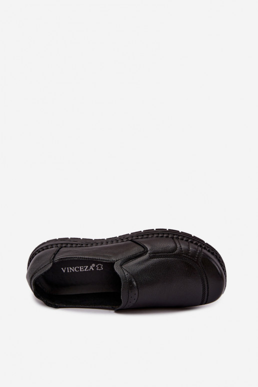 Faux-Leder-Slipper Vinceza 107241 in schwarzer Farbe