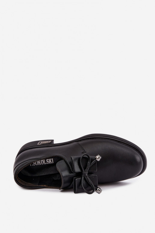 Kunstleder-Schuhe mit Schleifen T.Sokolski AN J26-190 in schwarzer Farbe