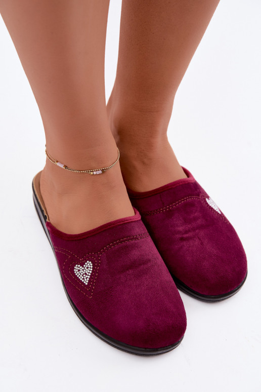 Pantoletten in Bordeauxfarbe Inblu CF000052