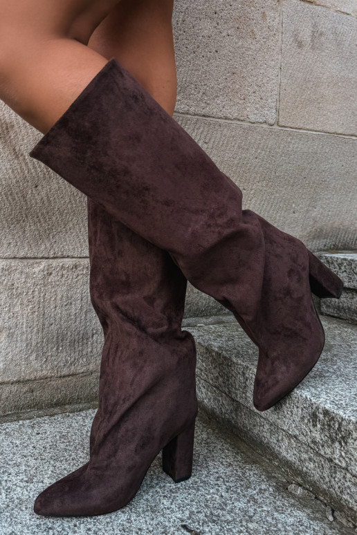 Stiefeletten mit Absatz in Schokolade Adoria