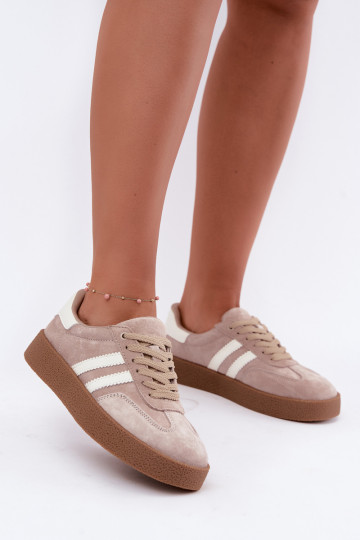 Bellmont sandfarbene Kunstveloursleder-Sneaker 2