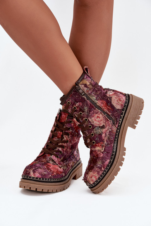 Muster Damen Stiefeletten in Bordeaux Artiker 57C1055