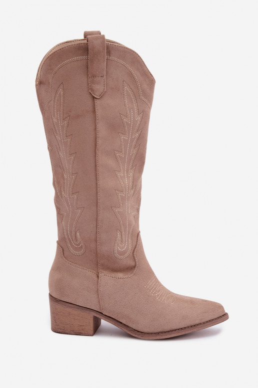 Sandfarbene Cowboy-Stiefel Casena