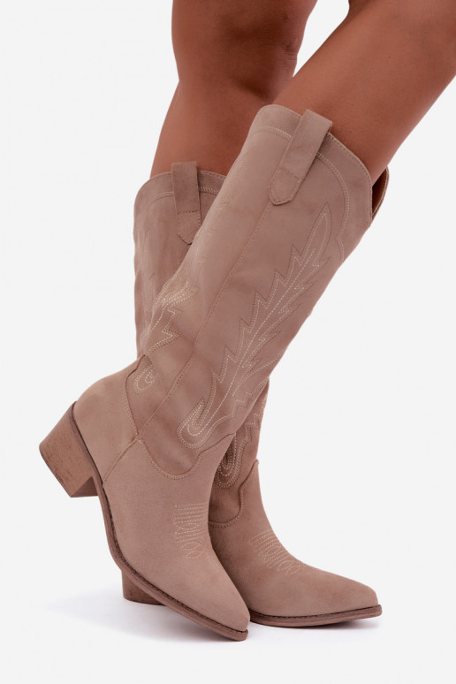 Sandfarbene Cowboy-Stiefel Casena