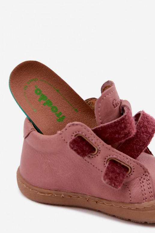 Dunkelrosa Kinderlederschuhe Barefoot Froddo G2130328-6