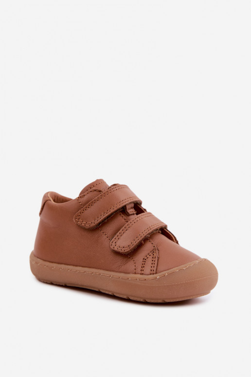 Braune Kinderlederschuhe Barefoot Froddo G2130328-2