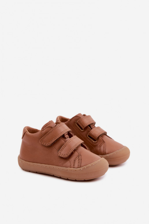 Braune Kinderlederschuhe Barefoot Froddo G2130328-2