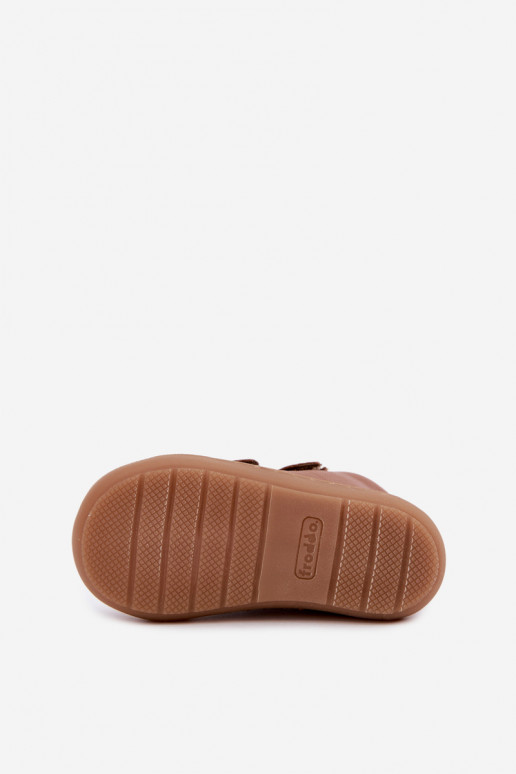 Braune Kinderlederschuhe Barefoot Froddo G2130328-2