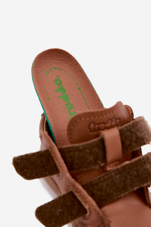 Braune Kinderlederschuhe Barefoot Froddo G2130328-2