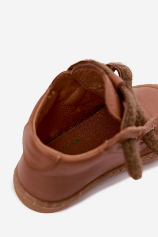Braune Kinderlederschuhe Barefoot Froddo G2130328-2