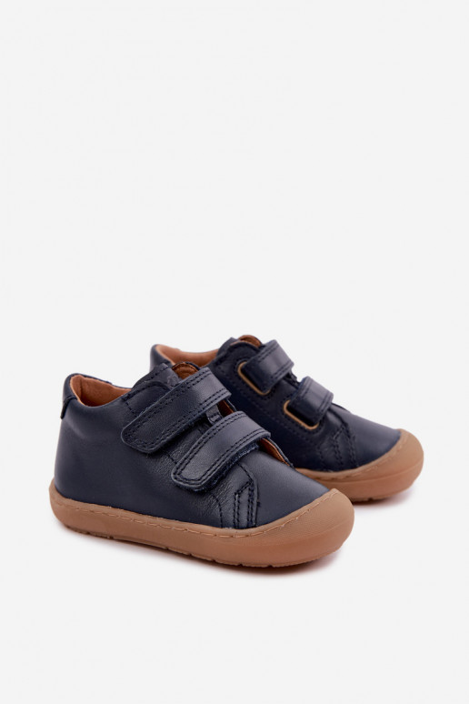 Dunkelblaue Kinderlederschuhe Barefoot Froddo G2130328