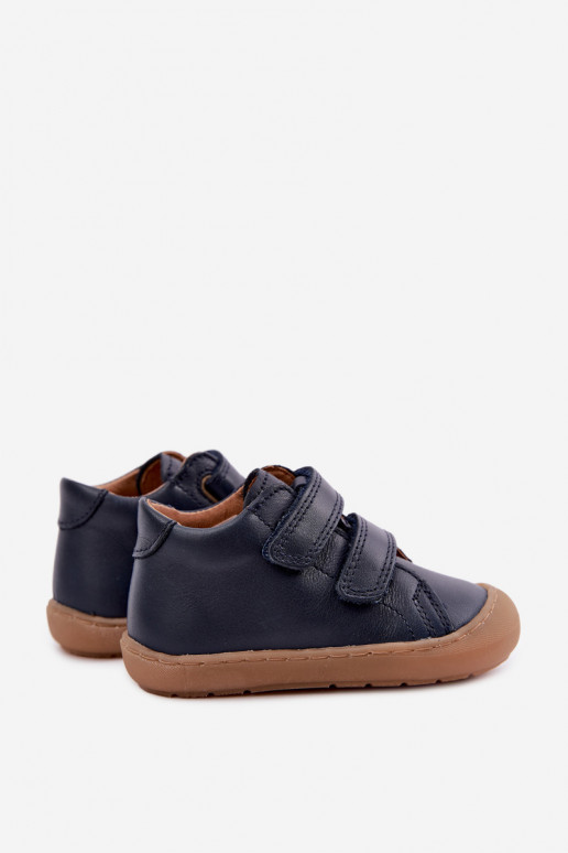 Dunkelblaue Kinderlederschuhe Barefoot Froddo G2130328