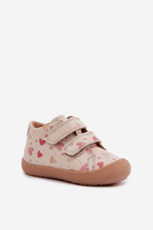 Sandfarbene Kinderlederschuhe Barefoot Froddo G2130328-64