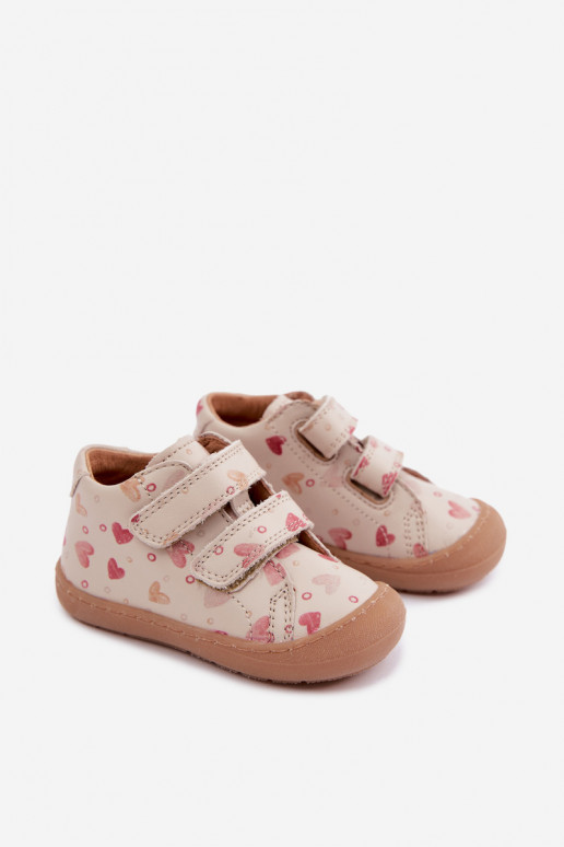 Sandfarbene Kinderlederschuhe Barefoot Froddo G2130328-64