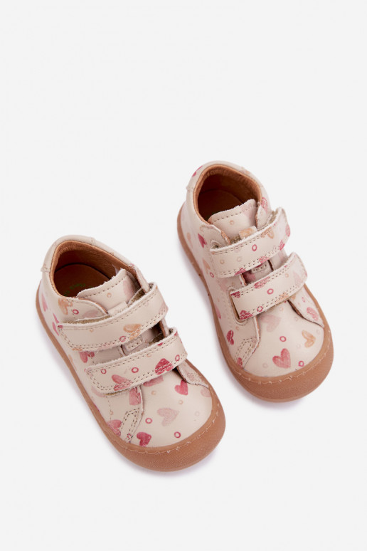 Sandfarbene Kinderlederschuhe Barefoot Froddo G2130328-64