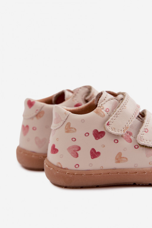 Sandfarbene Kinderlederschuhe Barefoot Froddo G2130328-64