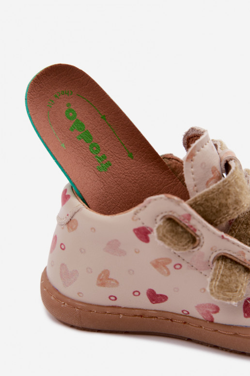 Sandfarbene Kinderlederschuhe Barefoot Froddo G2130328-64