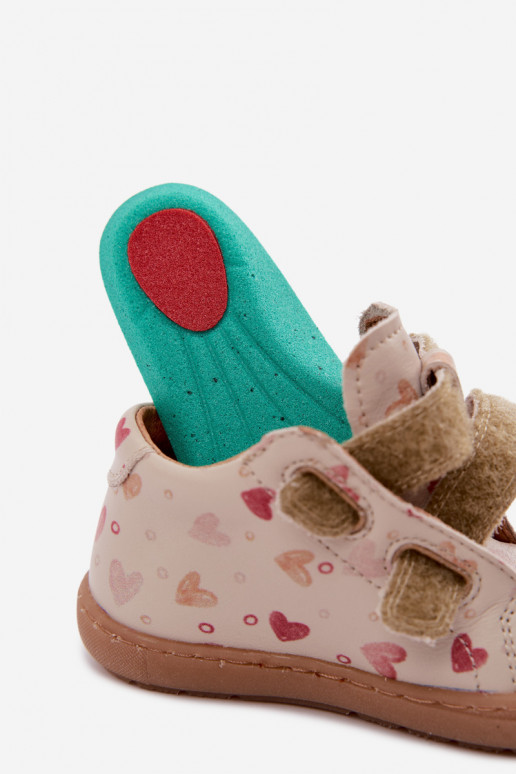 Sandfarbene Kinderlederschuhe Barefoot Froddo G2130328-64